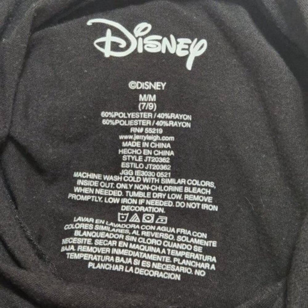 Disney Black Mickey Mouse Sleeveless Pullover Hooded T shirt Size Junior 7/9 - Picture 4 of 14